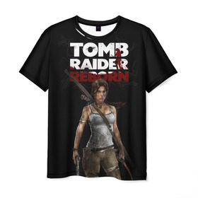 Мужская футболка 3D с принтом TOMB RAIDER в Белгороде, 100% полиэфир | прямой крой, круглый вырез горловины, длина до линии бедер | Тематика изображения на принте: game | girl | gun | lara croft | tomb raider | девушка | игра | оружие | пистолет