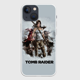 Чехол для iPhone 13 mini с принтом TOMB RAIDER в Белгороде,  |  | game | girl | gun | lara croft | tomb raider | девушка | игра | оружие | пистолет