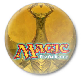 Значок с принтом Magic: The Gathering в Белгороде,  металл | круглая форма, металлическая застежка в виде булавки | magic