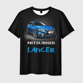 Мужская футболка 3D с принтом Mitsubishi Lancer в Белгороде, 100% полиэфир | прямой крой, круглый вырез горловины, длина до линии бедер | auto | lancer | mitsubishi | авто | автомобиль | водитель | лансер | мицубиси | тачка | японец