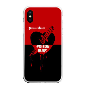 Чехол для iPhone XS Max матовый с принтом Poison heart в Белгороде, Силикон | Область печати: задняя сторона чехла, без боковых панелей | depeche mode | альтернативный | вестник моды | депеш мод | дэйв гаан | индастриал | клинок | красное | кровь капли | мартин гор | музыка | надпись | новая волна | нож | рок | сердце | синти поп | черное