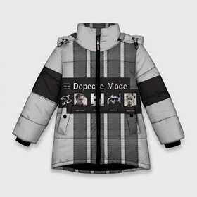 Зимняя куртка для девочек 3D с принтом Группа Depeche Mode в Белгороде, ткань верха — 100% полиэстер; подклад — 100% полиэстер, утеплитель — 100% полиэстер. | длина ниже бедра, удлиненная спинка, воротник стойка и отстегивающийся капюшон. Есть боковые карманы с листочкой на кнопках, утяжки по низу изделия и внутренний карман на молнии. 

Предусмотрены светоотражающий принт на спинке, радужный светоотражающий элемент на пуллере молнии и на резинке для утяжки. | Тематика изображения на принте: depeche mode | альтернативный | вестник моды | депеш мод | дэйв гаан | индастриал | лента | мартин гор | музыка | надпись | новая волна | рок | синти поп | электроник | энди флетчер