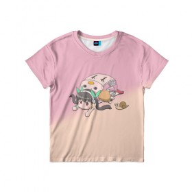 Детская футболка 3D с принтом Хатикудзи Маёй в Белгороде, 100% гипоаллергенный полиэфир | прямой крой, круглый вырез горловины, длина до линии бедер, чуть спущенное плечо, ткань немного тянется | bakemonogatari | monogatari | улитка | хатикудзи маёй