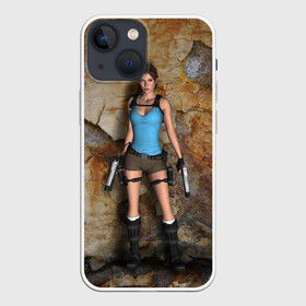 Чехол для iPhone 13 mini с принтом TOMB RAIDER в Белгороде,  |  | game | girl | gun | lara croft | tomb raider | девушка | игра | оружие | пистолет