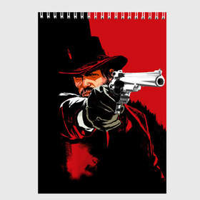 Скетчбук с принтом Red Dead Redemption в Белгороде, 100% бумага
 | 48 листов, плотность листов — 100 г/м2, плотность картонной обложки — 250 г/м2. Листы скреплены сверху удобной пружинной спиралью | cowboy | game | gun | jim | red dead redemption | rockstar | west | вестерн | дикий запад | игра | ковбой | оружие | пистолет