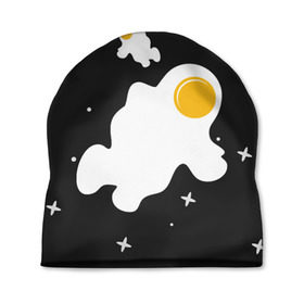 Шапка 3D с принтом Космические яйца в Белгороде, 100% полиэстер | универсальный размер, печать по всей поверхности изделия | галактика | звезды | ночь | яичница