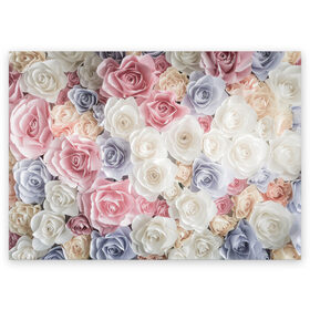 Поздравительная открытка с принтом Букет из роз в Белгороде, 100% бумага | плотность бумаги 280 г/м2, матовая, на обратной стороне линовка и место для марки
 | розы | цветы