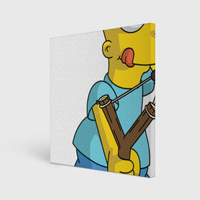 Холст квадратный с принтом Bart Simpson в Белгороде, 100% ПВХ |  | барт | разбойник | рогатка. | симпсоны