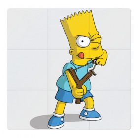 Магнитный плакат 3Х3 с принтом Bart Simpson в Белгороде, Полимерный материал с магнитным слоем | 9 деталей размером 9*9 см | Тематика изображения на принте: барт | разбойник | рогатка. | симпсоны