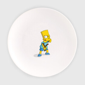 Тарелка с принтом Bart Simpson в Белгороде, фарфор | диаметр - 210 мм
диаметр для нанесения принта - 120 мм | барт | разбойник | рогатка. | симпсоны