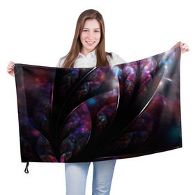 Флаг 3D с принтом Фантастическая Абстракция в Белгороде, 100% полиэстер | плотность ткани — 95 г/м2, размер — 67 х 109 см. Принт наносится с одной стороны | galaxy | planet | star | абстракция | галактика | звезды | космос | ночь | планеты | текстура