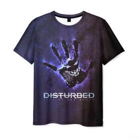 Мужская футболка 3D с принтом Рука Disturbed в Белгороде, 100% полиэфир | прямой крой, круглый вырез горловины, длина до линии бедер | disturbed | альтернативный | группа | дистёрбд | метал | ню метал | нюметал | хеви | хеви метал | хевиметал