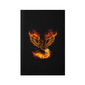Обложка для паспорта матовая кожа с принтом Феникс в Белгороде, натуральная матовая кожа | размер 19,3 х 13,7 см; прозрачные пластиковые крепления | fire | flame | in fire | smoke | в огне | дым | огненный | огонь