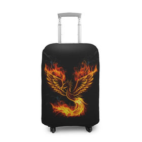 Чехол для чемодана 3D с принтом Феникс в Белгороде, 86% полиэфир, 14% спандекс | двустороннее нанесение принта, прорези для ручек и колес | fire | flame | in fire | smoke | в огне | дым | огненный | огонь