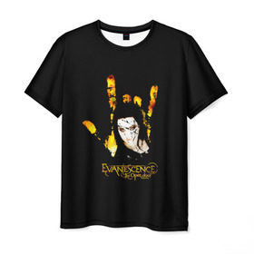 Мужская футболка 3D с принтом Evanescence рука в Белгороде, 100% полиэфир | прямой крой, круглый вырез горловины, длина до линии бедер | Тематика изображения на принте: 
