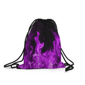 Рюкзак-мешок 3D с принтом Фиолетовый огонь в Белгороде, 100% полиэстер | плотность ткани — 200 г/м2, размер — 35 х 45 см; лямки — толстые шнурки, застежка на шнуровке, без карманов и подкладки | лиловый | пламя | яркий