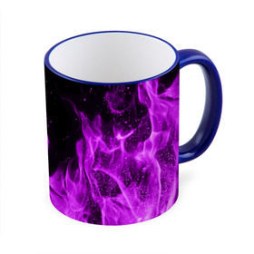 Кружка 3D с принтом Фиолетовый огонь в Белгороде, керамика | ёмкость 330 мл | лиловый | пламя | яркий