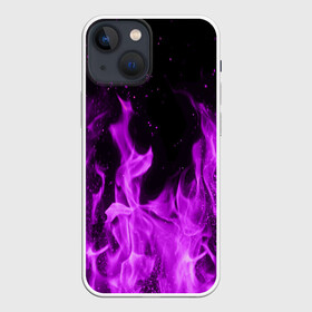 Чехол для iPhone 13 mini с принтом ФИОЛЕТОВЫЙ ОГОНЬ | VIOLET FLAME NEON в Белгороде,  |  | лиловый | пламя | яркий