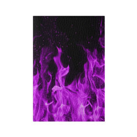 Обложка для паспорта матовая кожа с принтом Фиолетовый огонь в Белгороде, натуральная матовая кожа | размер 19,3 х 13,7 см; прозрачные пластиковые крепления | лиловый | пламя | яркий