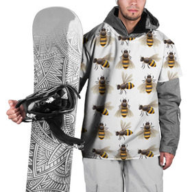 Накидка на куртку 3D с принтом Пчелы в Белгороде, 100% полиэстер |  | Тематика изображения на принте: белый | желтый | крылья | мед | черный