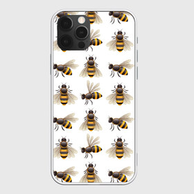 Чехол для iPhone 12 Pro Max с принтом Пчелы в Белгороде, Силикон |  | Тематика изображения на принте: белый | желтый | крылья | мед | черный
