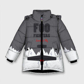 Зимняя куртка для девочек 3D с принтом Самолет Foo Fighters в Белгороде, ткань верха — 100% полиэстер; подклад — 100% полиэстер, утеплитель — 100% полиэстер. | длина ниже бедра, удлиненная спинка, воротник стойка и отстегивающийся капюшон. Есть боковые карманы с листочкой на кнопках, утяжки по низу изделия и внутренний карман на молнии. 

Предусмотрены светоотражающий принт на спинке, радужный светоотражающий элемент на пуллере молнии и на резинке для утяжки. | ff | foo fighters | альтернативный | группа | дэйв грол | крис шифлетт | метал | музыка | надпись | нэйт мендел | постгранж | пэт смир | рок | тейлор хокинс | фу файтерс | фф | хард | хардрок