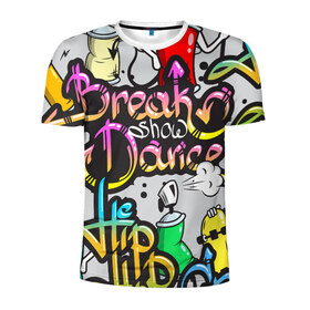 Мужская футболка 3D спортивная с принтом Graffiti в Белгороде, 100% полиэстер с улучшенными характеристиками | приталенный силуэт, круглая горловина, широкие плечи, сужается к линии бедра | break | dance | graffiti | hip hop | rap | граффити | рэп | скейтборд | хип хоп
