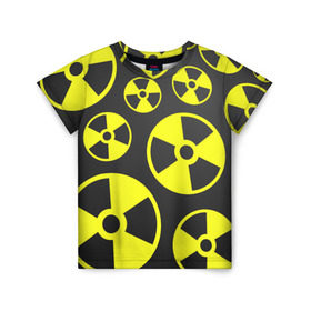 Детская футболка 3D с принтом Радиация в Белгороде, 100% гипоаллергенный полиэфир | прямой крой, круглый вырез горловины, длина до линии бедер, чуть спущенное плечо, ткань немного тянется | Тематика изображения на принте: радиация | радиоактивность
