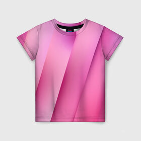 Детская футболка 3D с принтом Pink lines в Белгороде, 100% гипоаллергенный полиэфир | прямой крой, круглый вырез горловины, длина до линии бедер, чуть спущенное плечо, ткань немного тянется | pink | абстракция | геометрия | линии | розовый | текстура