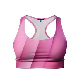 Женский спортивный топ 3D с принтом Pink lines в Белгороде, 82% полиэстер, 18% спандекс Ткань безопасна для здоровья, позволяет коже дышать, не мнется и не растягивается |  | pink | абстракция | геометрия | линии | розовый | текстура