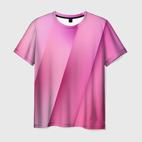 Мужская футболка 3D с принтом Pink lines в Белгороде, 100% полиэфир | прямой крой, круглый вырез горловины, длина до линии бедер | pink | абстракция | геометрия | линии | розовый | текстура