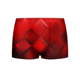 Мужские трусы 3D с принтом Red squares в Белгороде, 50% хлопок, 50% полиэстер | классическая посадка, на поясе мягкая тканевая резинка | абстракция | геометрия | квадрат | текстура