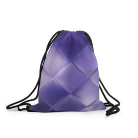 Рюкзак-мешок 3D с принтом Фиолетовые грани в Белгороде, 100% полиэстер | плотность ткани — 200 г/м2, размер — 35 х 45 см; лямки — толстые шнурки, застежка на шнуровке, без карманов и подкладки | абстракция | геометрия | квадрат | текстура | фиолетовый