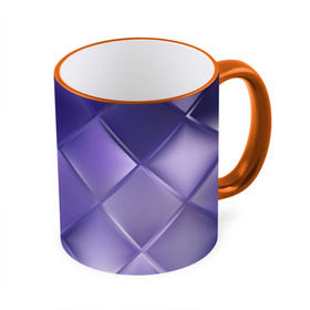 Кружка 3D с принтом Фиолетовые грани в Белгороде, керамика | ёмкость 330 мл | Тематика изображения на принте: абстракция | геометрия | квадрат | текстура | фиолетовый