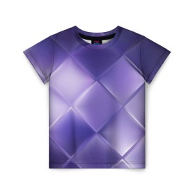 Детская футболка 3D с принтом Фиолетовые грани в Белгороде, 100% гипоаллергенный полиэфир | прямой крой, круглый вырез горловины, длина до линии бедер, чуть спущенное плечо, ткань немного тянется | абстракция | геометрия | квадрат | текстура | фиолетовый