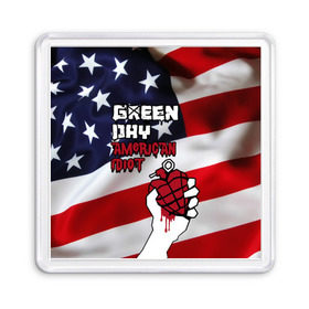 Магнит 55*55 с принтом Green Day American Idiot в Белгороде, Пластик | Размер: 65*65 мм; Размер печати: 55*55 мм | american idiot | green day | альтернативный | билли джо армстронг | грин дей | группа | зелёный день | майк дёрнт | музыка | панк | поп | поппанк | рок | сша | тре кул | флаг