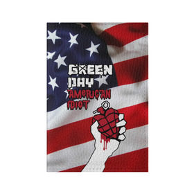 Обложка для паспорта матовая кожа с принтом Green Day American Idiot в Белгороде, натуральная матовая кожа | размер 19,3 х 13,7 см; прозрачные пластиковые крепления | Тематика изображения на принте: american idiot | green day | альтернативный | билли джо армстронг | грин дей | группа | зелёный день | майк дёрнт | музыка | панк | поп | поппанк | рок | сша | тре кул | флаг