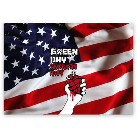 Поздравительная открытка с принтом Green Day American Idiot в Белгороде, 100% бумага | плотность бумаги 280 г/м2, матовая, на обратной стороне линовка и место для марки
 | Тематика изображения на принте: american idiot | green day | альтернативный | билли джо армстронг | грин дей | группа | зелёный день | майк дёрнт | музыка | панк | поп | поппанк | рок | сша | тре кул | флаг