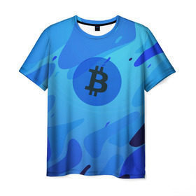 Мужская футболка 3D с принтом Blue Sea Camo Bitcoin в Белгороде, 100% полиэфир | прямой крой, круглый вырез горловины, длина до линии бедер | blue | camo | camouflage | coin | crypto | currency | ethereum | litecoin | mining | token | биткоин | биток | камо | камуфляж | крипта | крипто | криптовалюта | лайткоин | майнинг | ферма | эфир