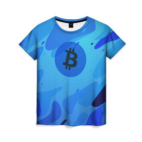 Женская футболка 3D с принтом Blue Sea Camo Bitcoin в Белгороде, 100% полиэфир ( синтетическое хлопкоподобное полотно) | прямой крой, круглый вырез горловины, длина до линии бедер | blue | camo | camouflage | coin | crypto | currency | ethereum | litecoin | mining | token | биткоин | биток | камо | камуфляж | крипта | крипто | криптовалюта | лайткоин | майнинг | ферма | эфир