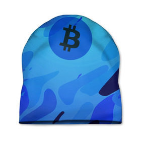 Шапка 3D с принтом Blue Sea Camo Bitcoin в Белгороде, 100% полиэстер | универсальный размер, печать по всей поверхности изделия | blue | camo | camouflage | coin | crypto | currency | ethereum | litecoin | mining | token | биткоин | биток | камо | камуфляж | крипта | крипто | криптовалюта | лайткоин | майнинг | ферма | эфир