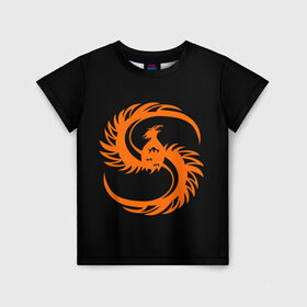 Детская футболка 3D с принтом phoenix в Белгороде, 100% гипоаллергенный полиэфир | прямой крой, круглый вырез горловины, длина до линии бедер, чуть спущенное плечо, ткань немного тянется | Тематика изображения на принте: phenix | phoenix | огненная птица | огонь