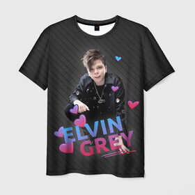 Мужская футболка 3D с принтом Love Elvin Grey в Белгороде, 100% полиэфир | прямой крой, круглый вырез горловины, длина до линии бедер | Тематика изображения на принте: elvin grey | элвин грей
