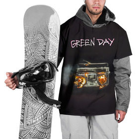Накидка на куртку 3D с принтом Green Day магнитофон в огне в Белгороде, 100% полиэстер |  | american idiot | green day | альтернативный | билли джо армстронг | грин дей | группа | зелёный день | майк дёрнт | музыка | панк | поп | поппанк | рок | тре кул