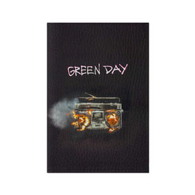 Обложка для паспорта матовая кожа с принтом Green Day магнитофон в огне в Белгороде, натуральная матовая кожа | размер 19,3 х 13,7 см; прозрачные пластиковые крепления | Тематика изображения на принте: american idiot | green day | альтернативный | билли джо армстронг | грин дей | группа | зелёный день | майк дёрнт | музыка | панк | поп | поппанк | рок | тре кул