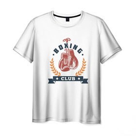 Мужская футболка 3D с принтом BOXING CLUB в Белгороде, 100% полиэфир | прямой крой, круглый вырез горловины, длина до линии бедер | бокс | звезды | клуб | перчатки | чемпион