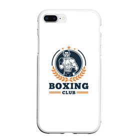 Чехол для iPhone 7Plus/8 Plus матовый с принтом BOXING CLUB в Белгороде, Силикон | Область печати: задняя сторона чехла, без боковых панелей | Тематика изображения на принте: бокс | клуб | перчатки | спорт | чемпион