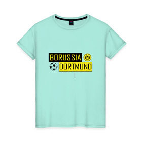 Женская футболка хлопок с принтом Borussia Dortmund - New Design 2018 в Белгороде, 100% хлопок | прямой крой, круглый вырез горловины, длина до линии бедер, слегка спущенное плечо | боруссия дортмунд
