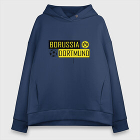 Женское худи Oversize хлопок с принтом Borussia Dortmund - New Design 2018 в Белгороде, френч-терри — 70% хлопок, 30% полиэстер. Мягкий теплый начес внутри —100% хлопок | боковые карманы, эластичные манжеты и нижняя кромка, капюшон на магнитной кнопке | боруссия дортмунд