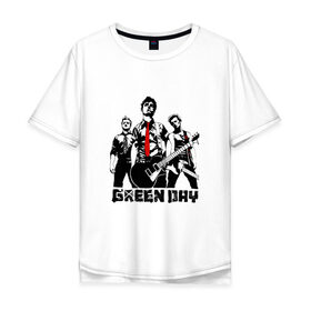 Мужская футболка хлопок Oversize с принтом Группа Green Day в Белгороде, 100% хлопок | свободный крой, круглый ворот, “спинка” длиннее передней части | american idiot | green day | альтернативный | билли джо армстронг | грин дей | группа | зелёный день | майк дёрнт | музыка | надпись | панк | поп | поппанк | рок | тре кул